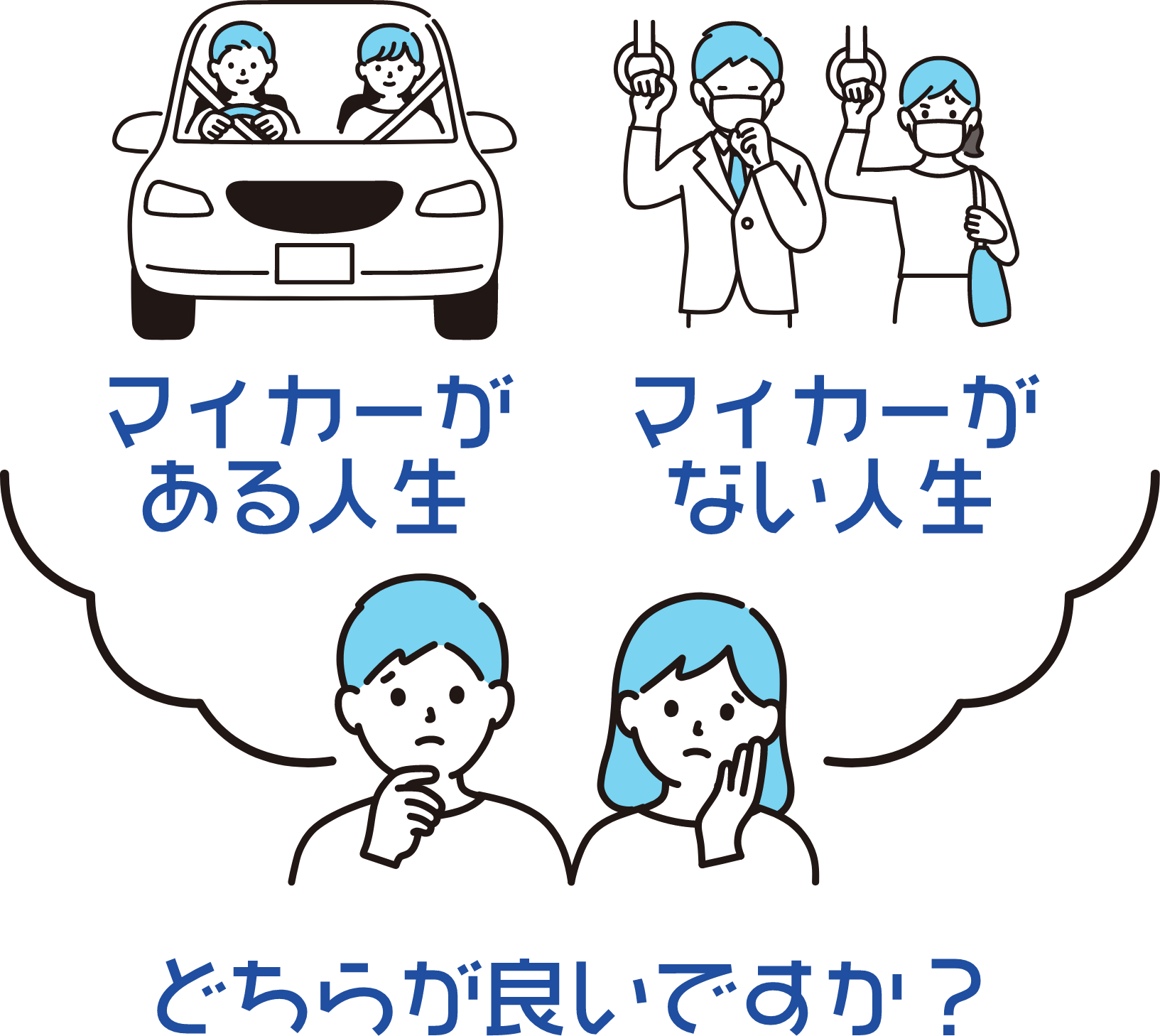 マイカーがある人生 マイカーがない人生 どちらが良いですか?